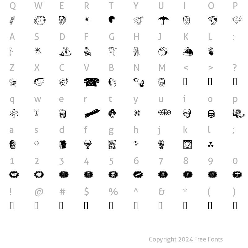 Character Map of Glamocon RetroBats