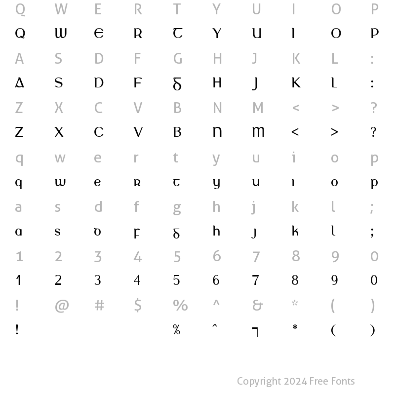 Character Map of Glanchl? Regular