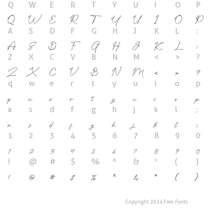 Character Map of Glantte Regular