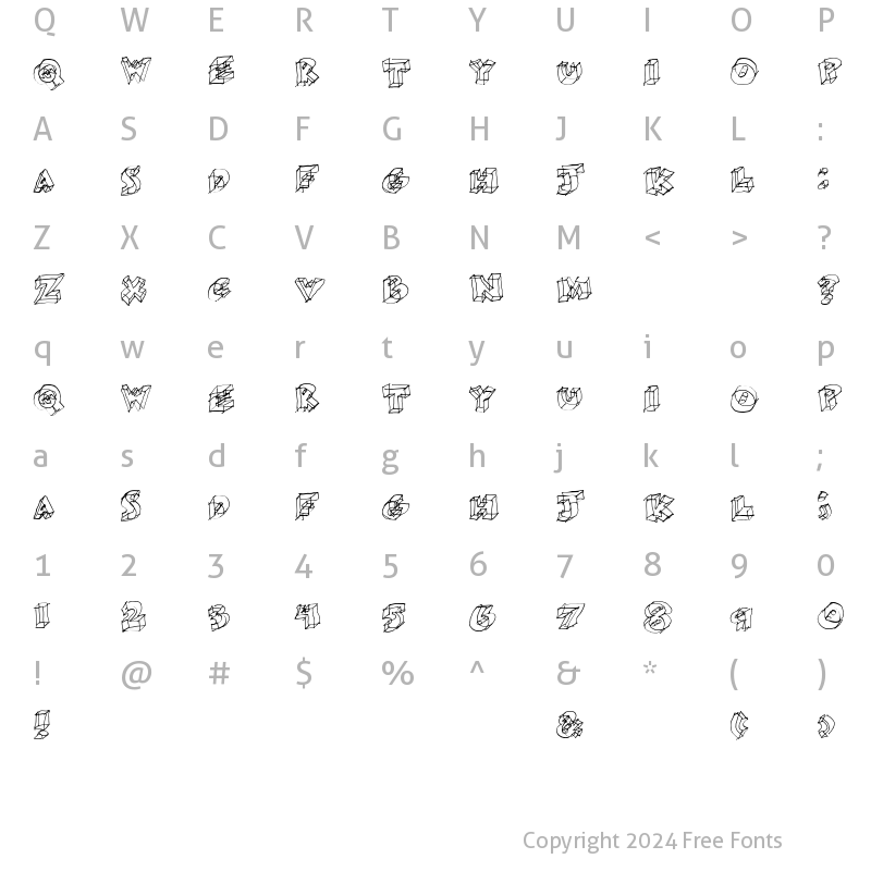 Character Map of Glass Regular