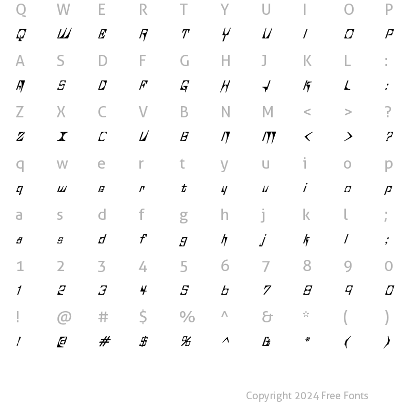 Character Map of Glaukous - Aublikus Regular