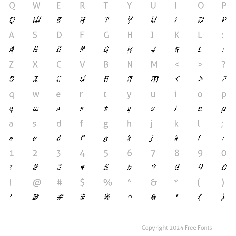 Character Map of Glaukous - Paukous Regular