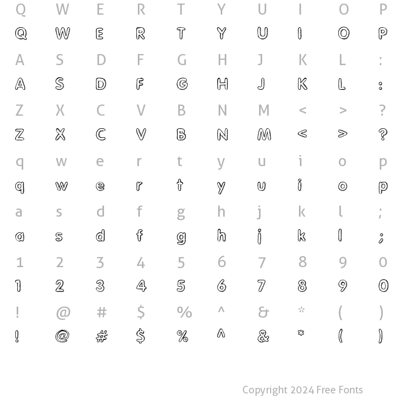 Character Map of Glimstick-ru Regular