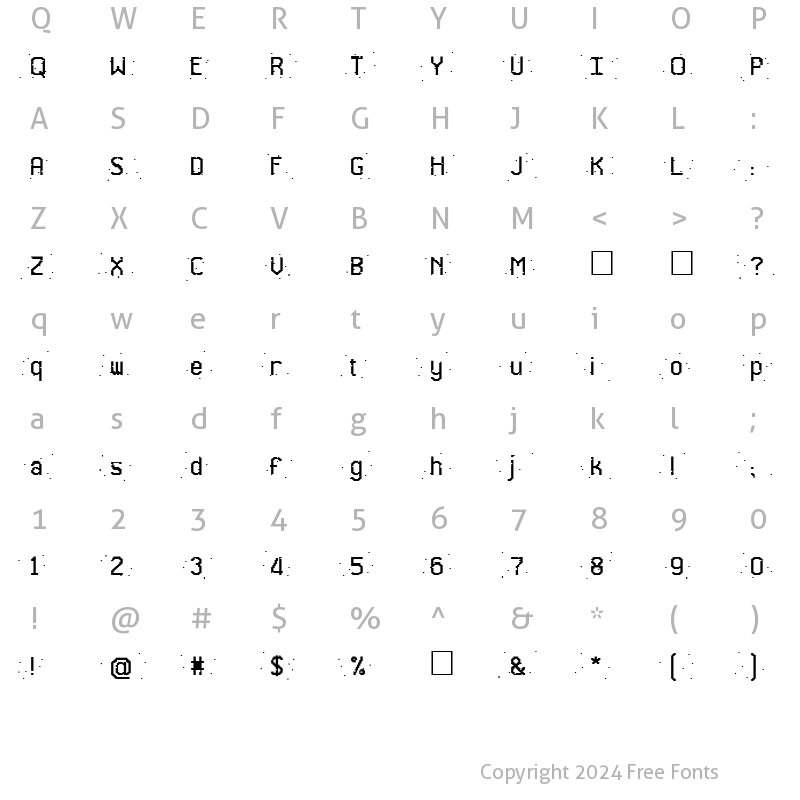 Character Map of Glitch1 Normal