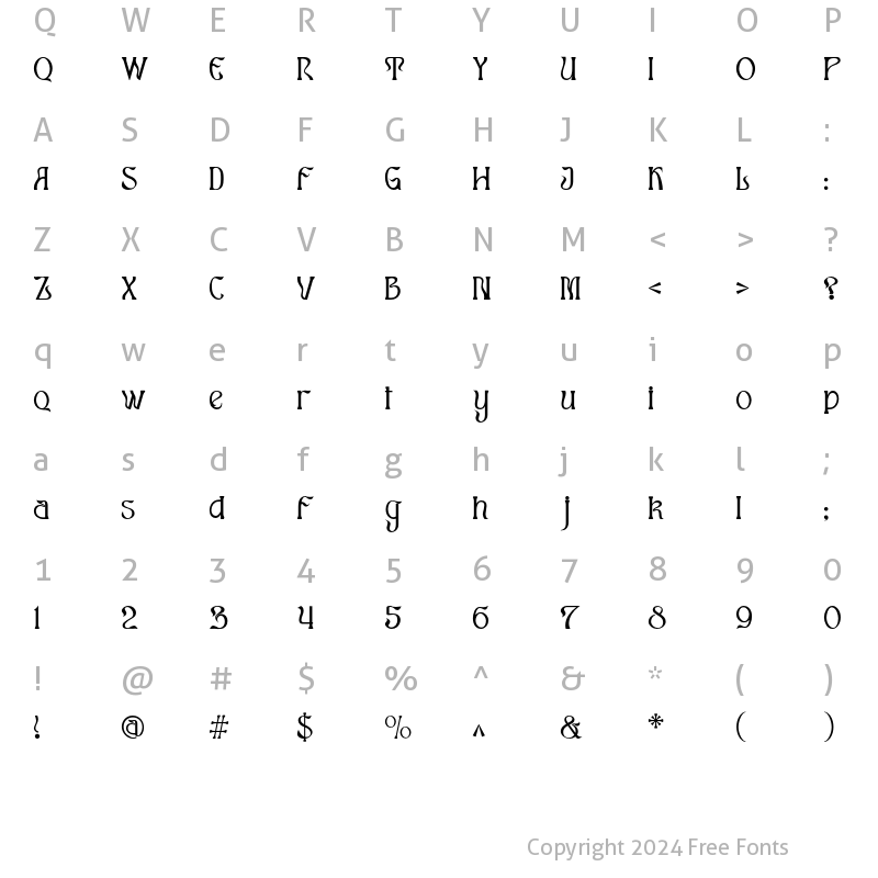 Character Map of Glitcher Bold