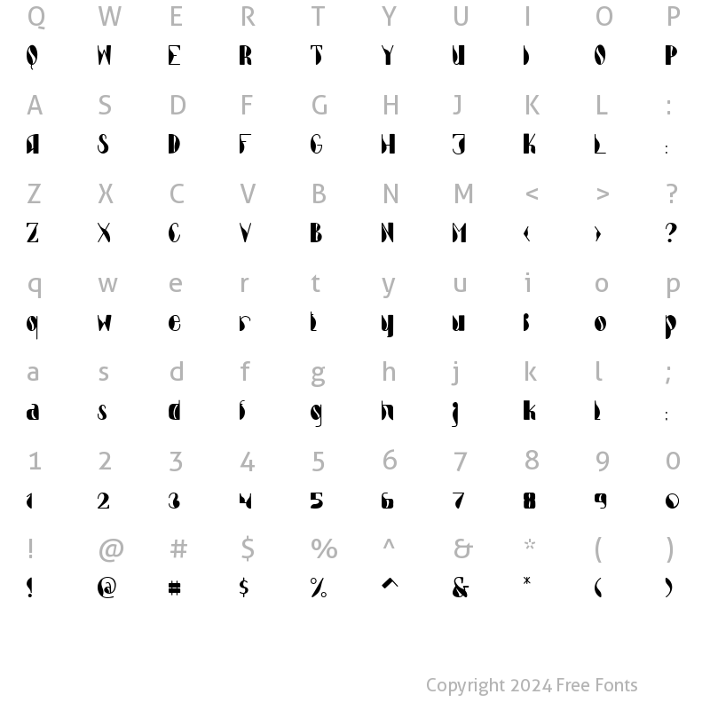 Character Map of GLITCHER Regular