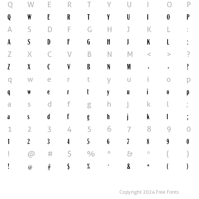 Character Map of GlobeExCondL Regular