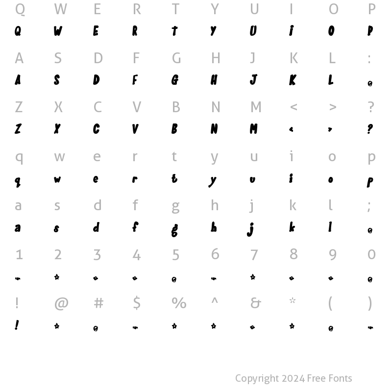 Character Map of GlooGun Regular