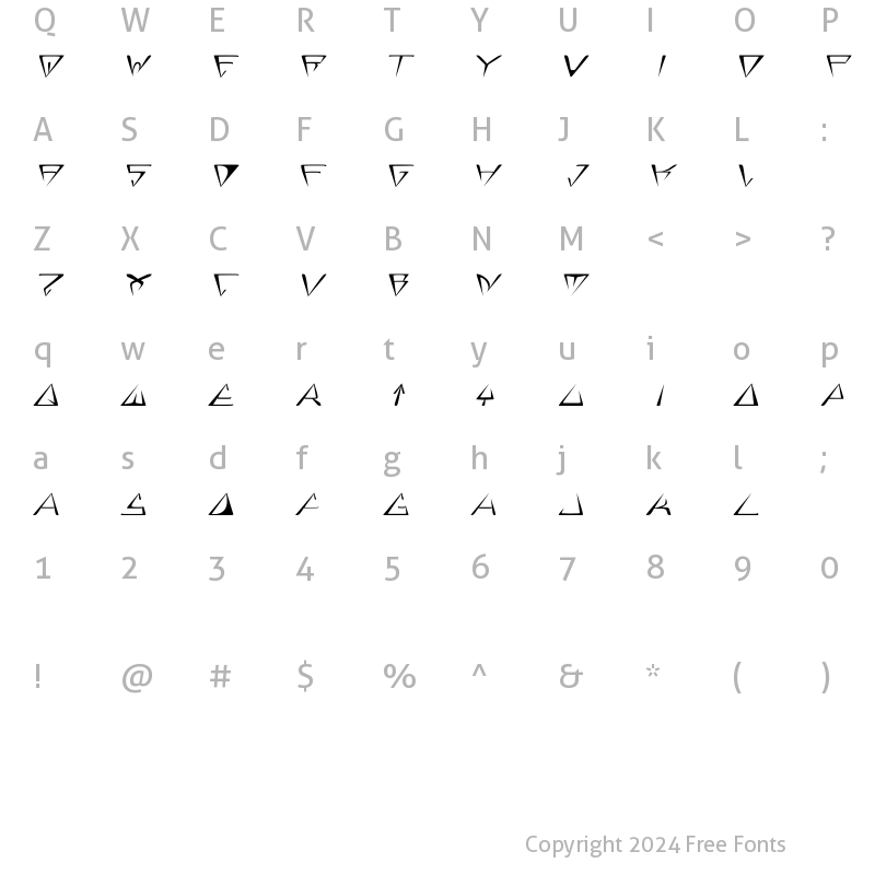 Character Map of GlOrY ItAlIc