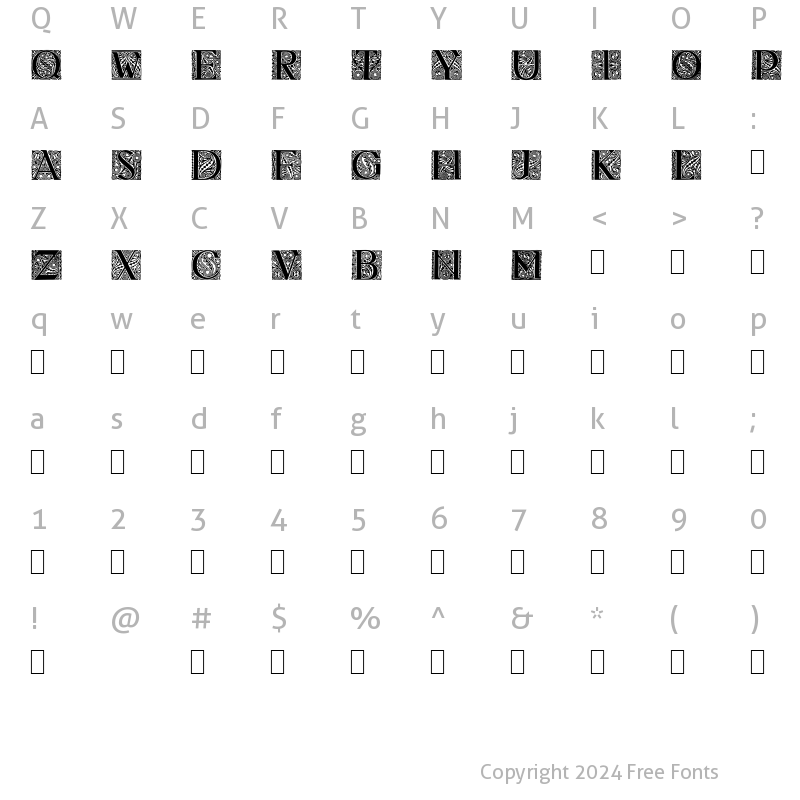 Character Map of Glory Normal