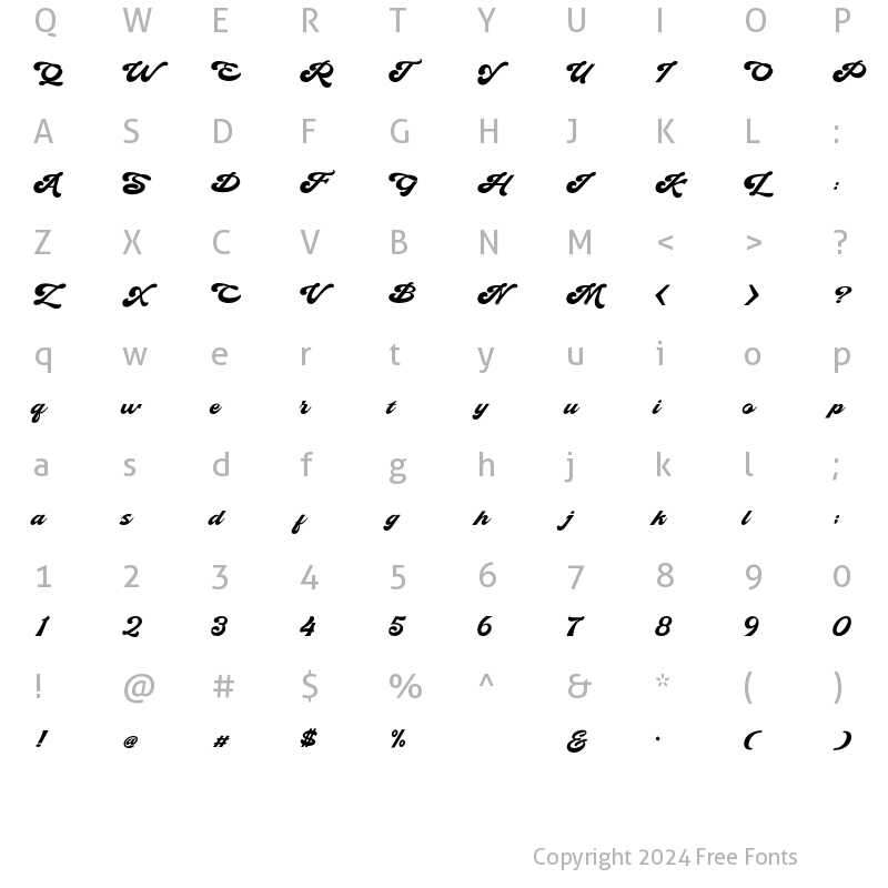 Character Map of Glotera Regular