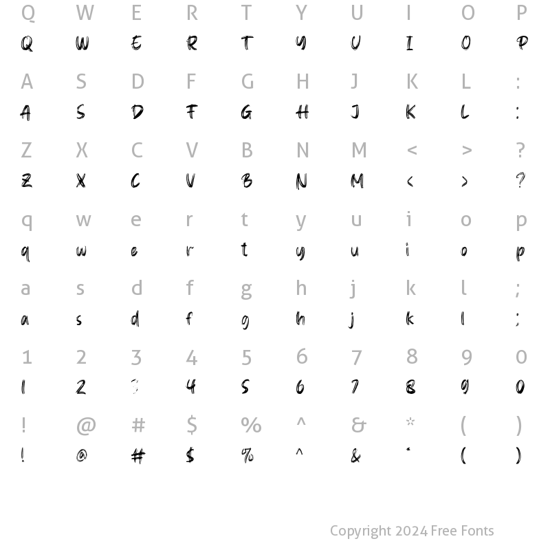 Character Map of Gloverley Regular