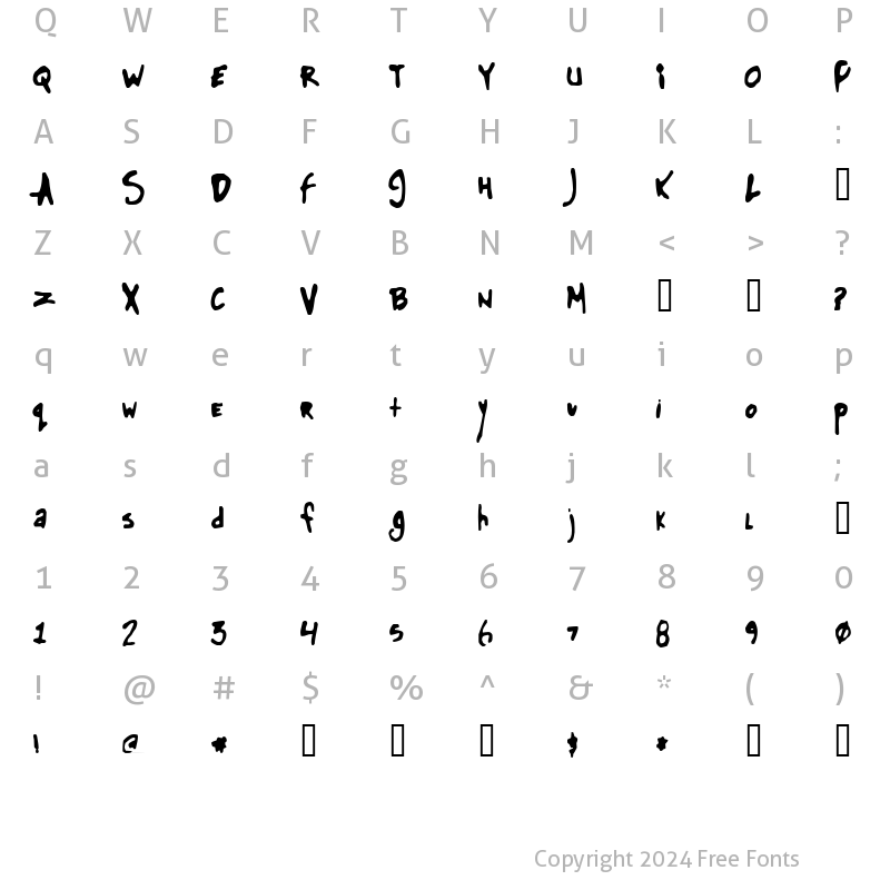 Character Map of Glue Regular