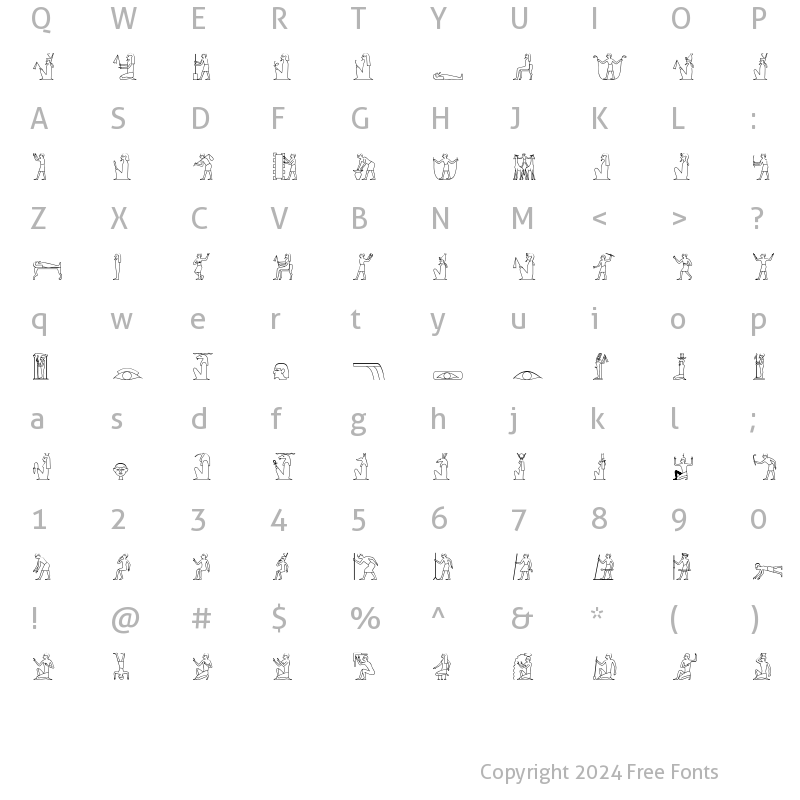 Character Map of GlyphBasic A