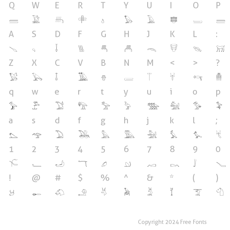 Character Map of GlyphBasic B