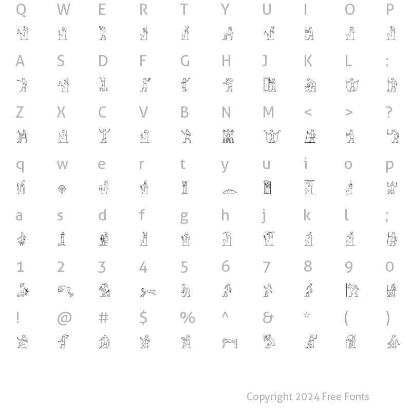 Character Map of GlyphBasic1 Regular