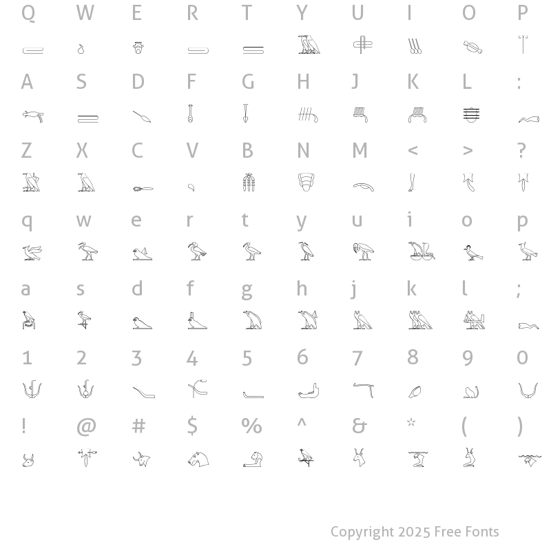 Character Map of GlyphBasic2 Regular