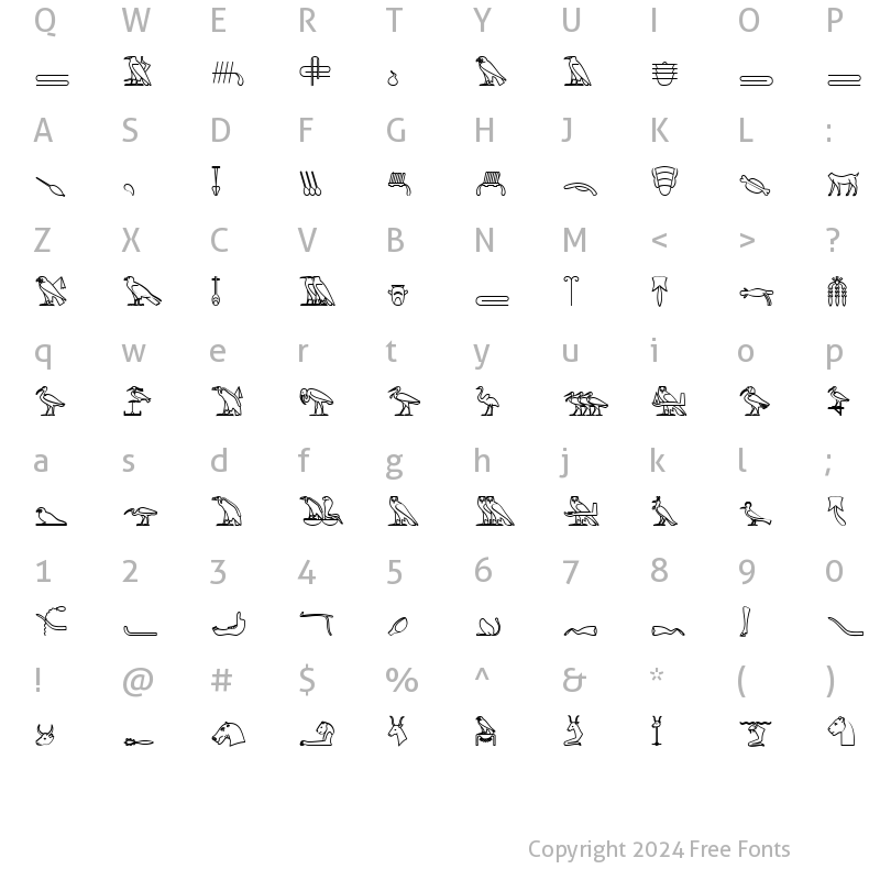 Character Map of GlyphBasicB Bold