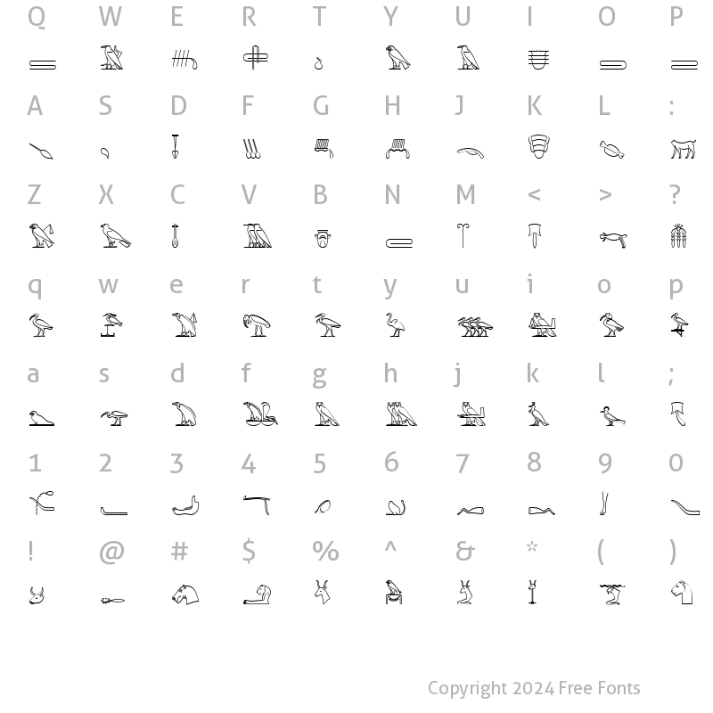 Character Map of GlyphBasicB Medium