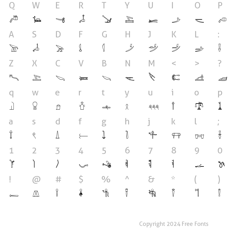 Character Map of GlyphBasicD Bold