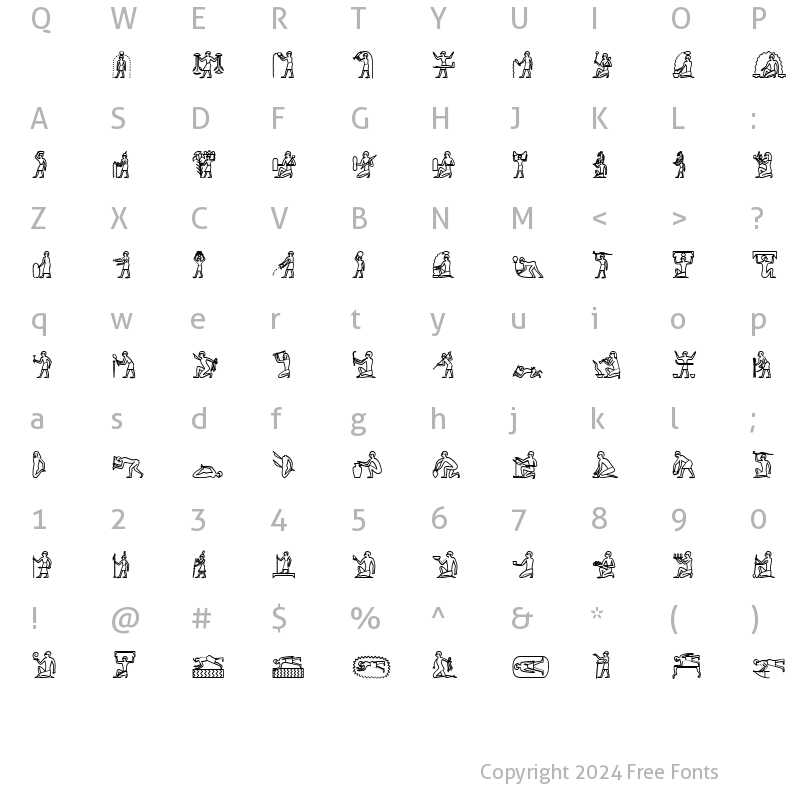 Character Map of GlyphExtLibA Bold