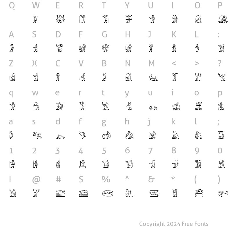 Character Map of GlyphExtLibA Medium