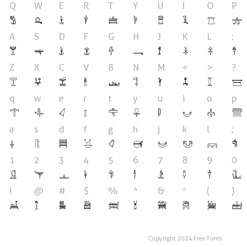 Character Map of GlyphExtLibAA Bold