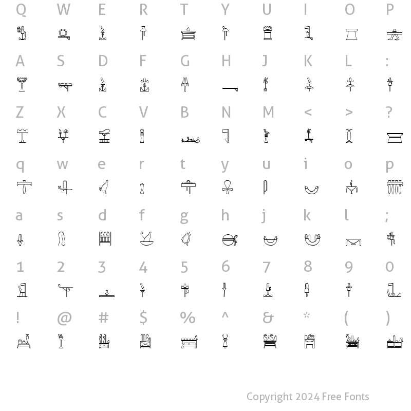 Character Map of GlyphExtLibAA Medium