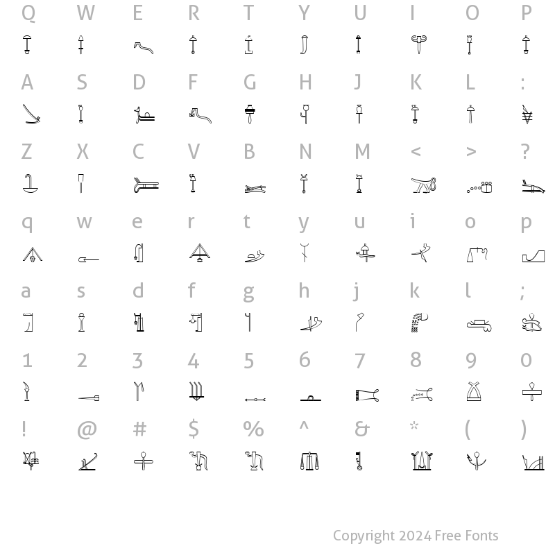 Character Map of GlyphExtLibAB Medium