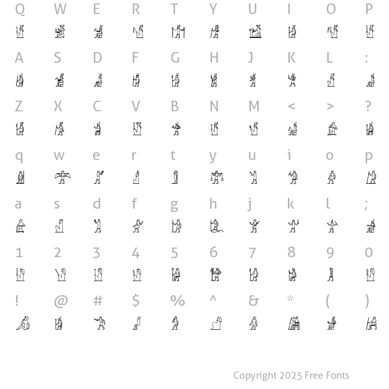 Character Map of GlyphExtLibB Medium