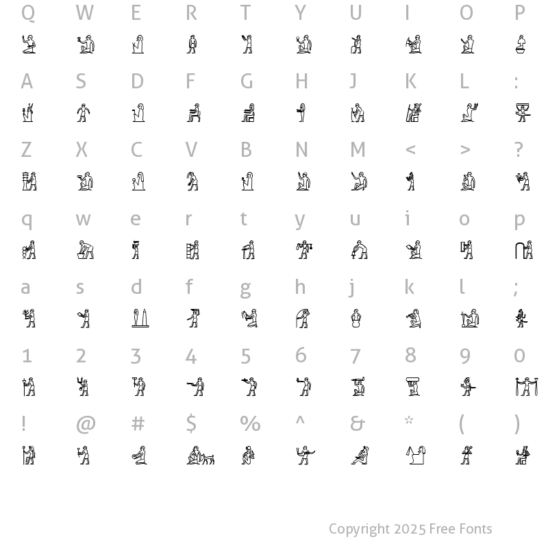 Character Map of GlyphExtLibC Bold