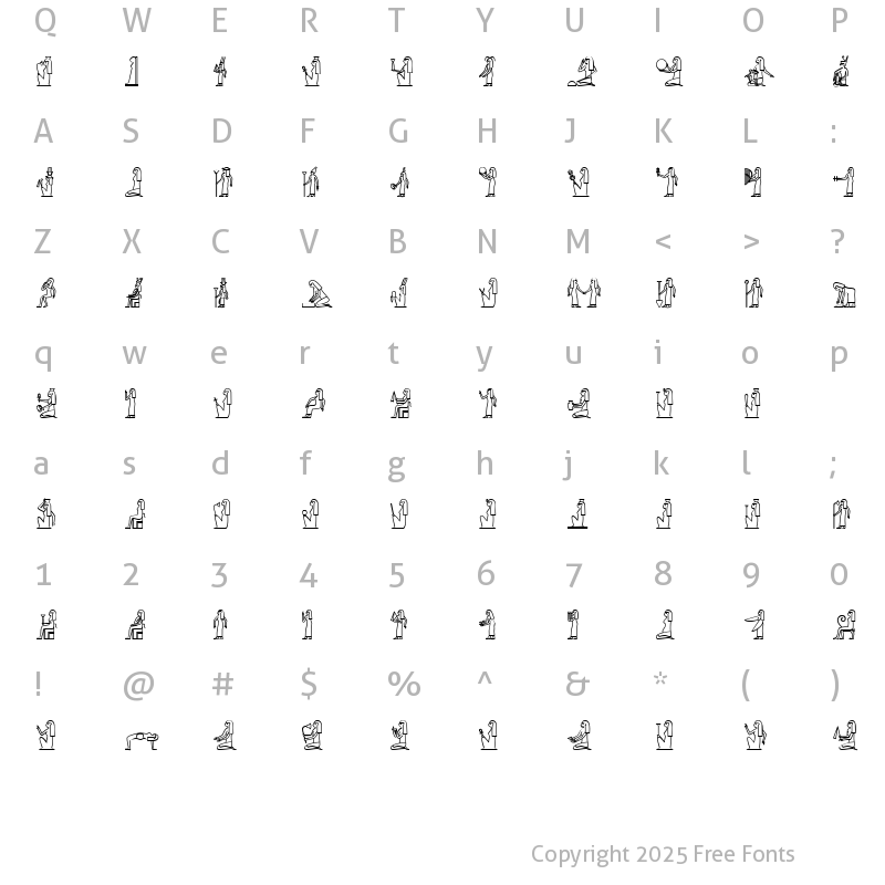 Character Map of GlyphExtLibD Medium