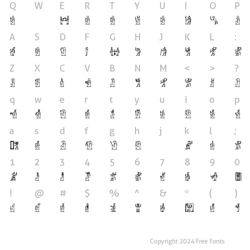 Character Map of GlyphExtLibE Bold