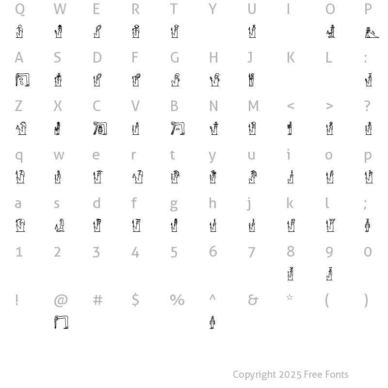 Character Map of GlyphExtLibF Bold