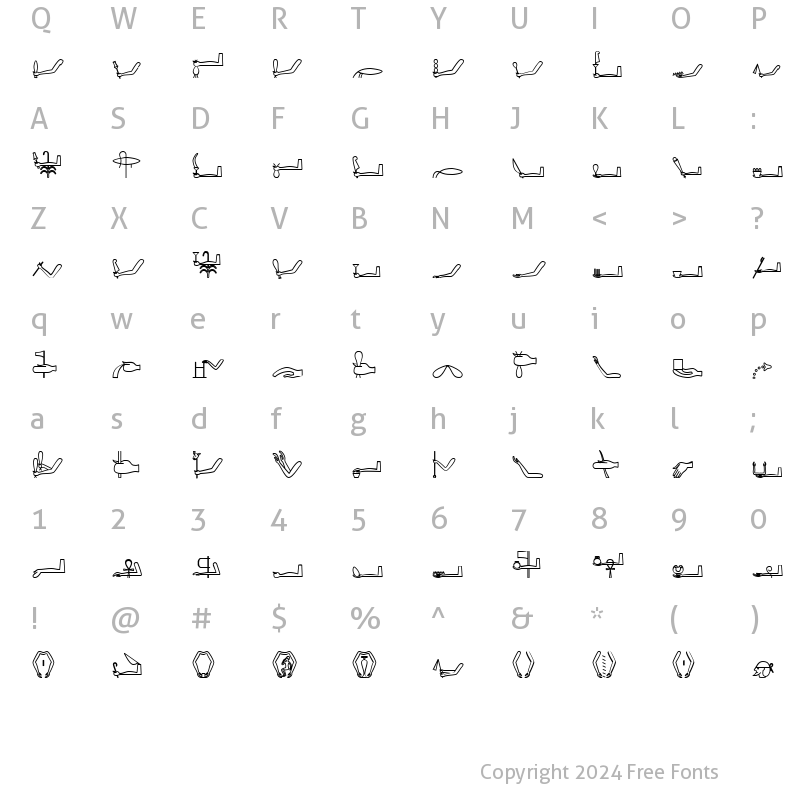 Character Map of GlyphExtLibG Bold