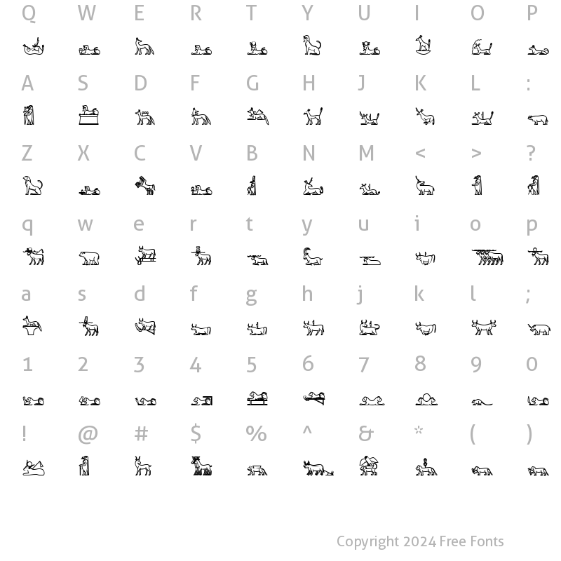 Character Map of GlyphExtLibH Bold