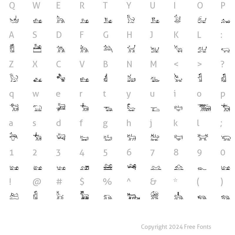 Character Map of GlyphExtLibH Medium