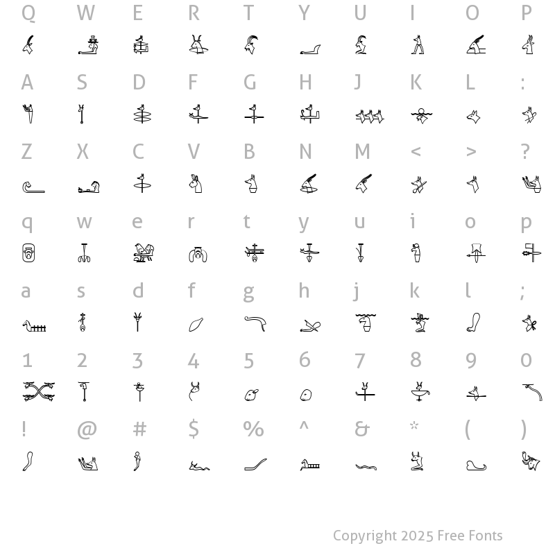 Character Map of GlyphExtLibI Bold