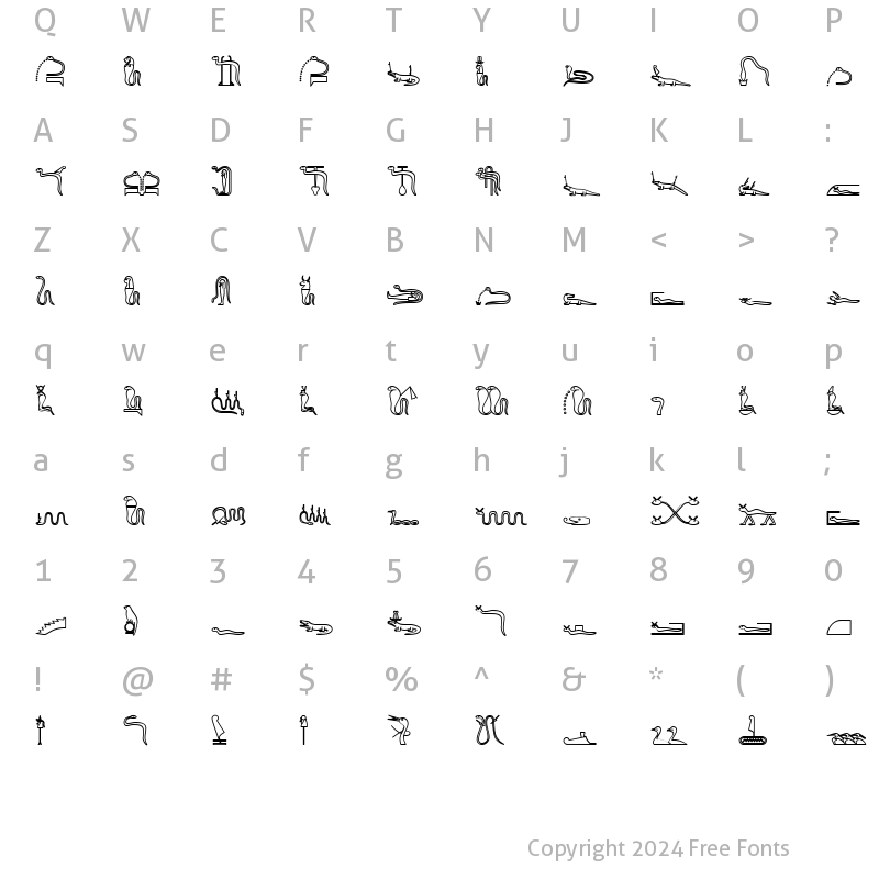 Character Map of GlyphExtLibK Bold