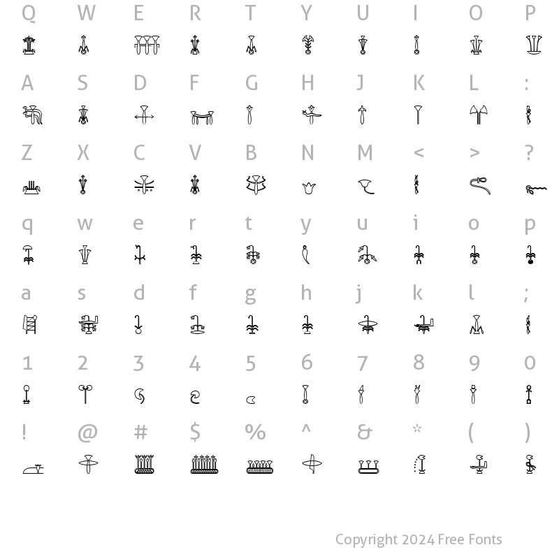 Character Map of GlyphExtLibL Bold