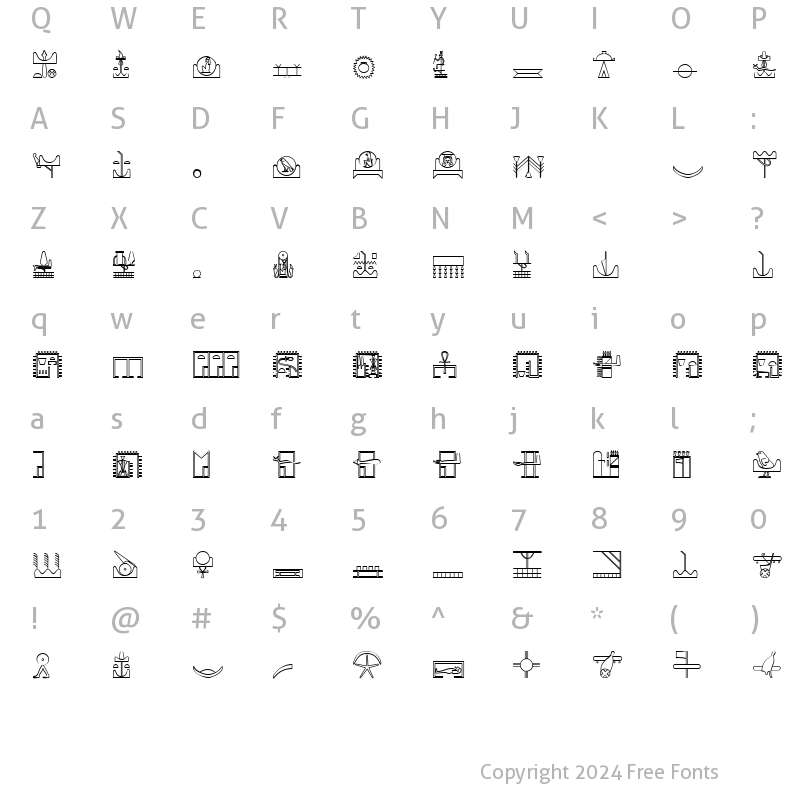 Character Map of GlyphExtLibM Medium