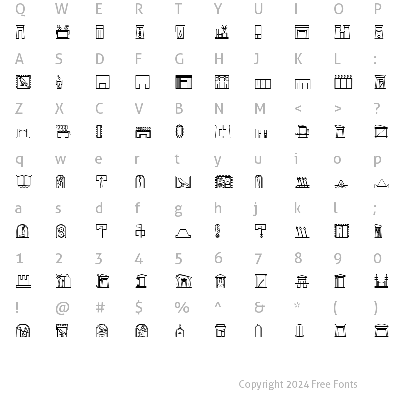 Character Map of GlyphExtLibN Bold