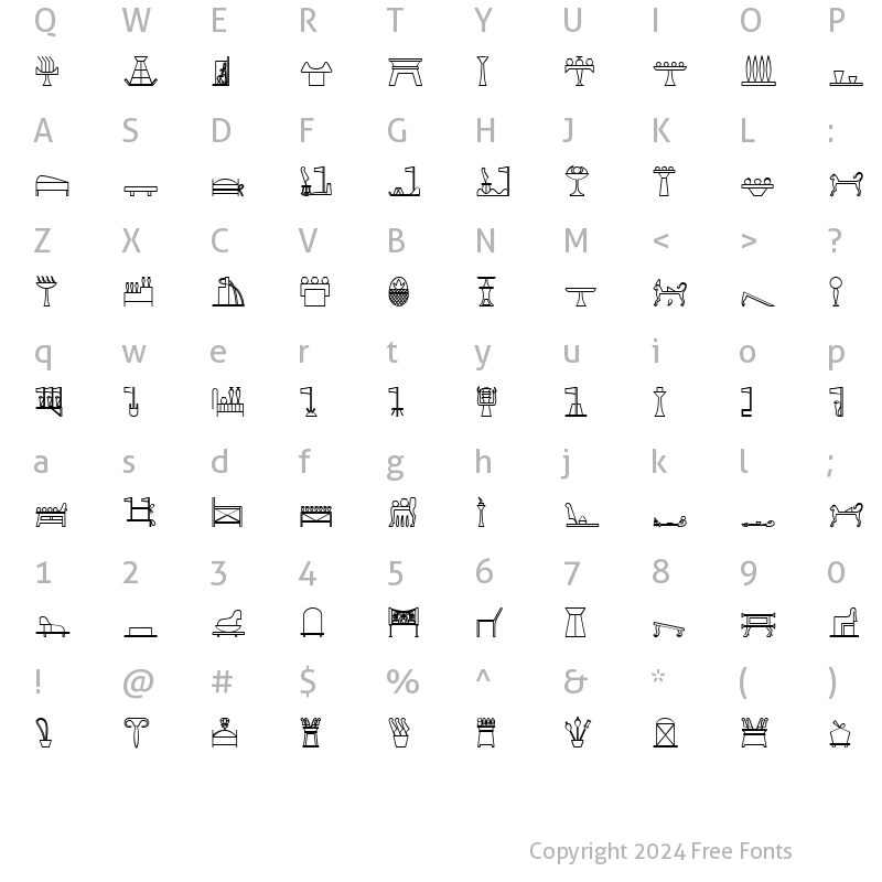 Character Map of GlyphExtLibO Bold