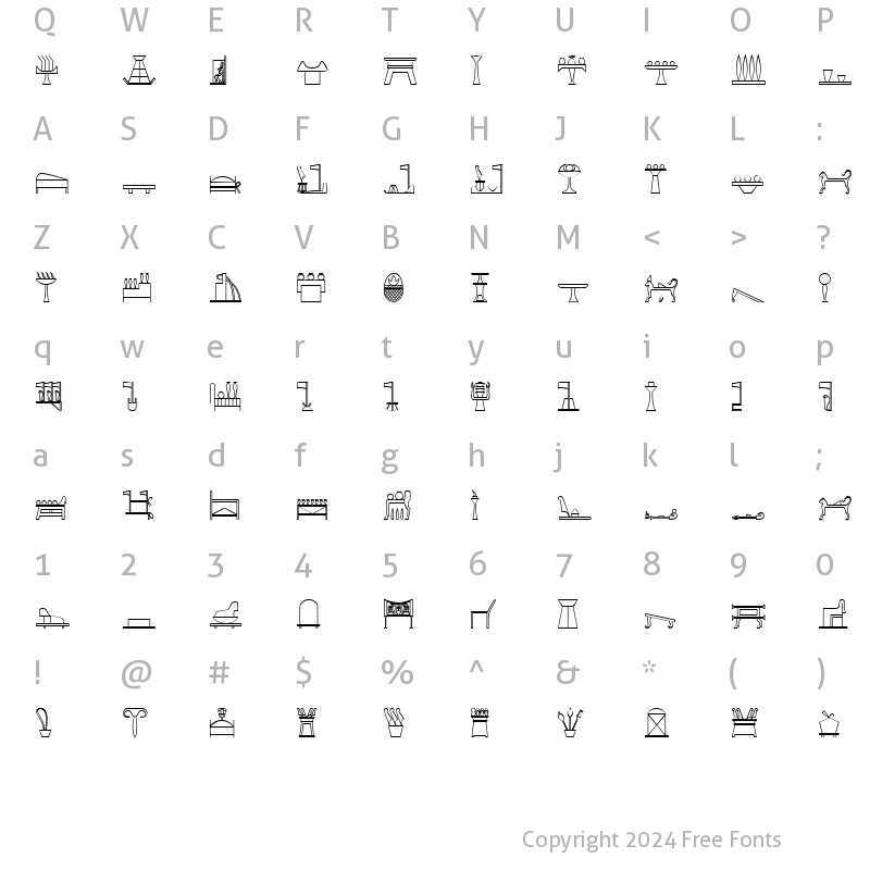 Character Map of GlyphExtLibO Medium