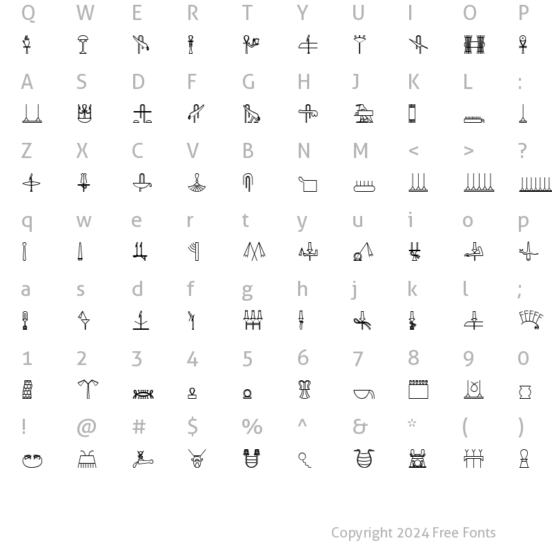 Character Map of GlyphExtLibP Bold