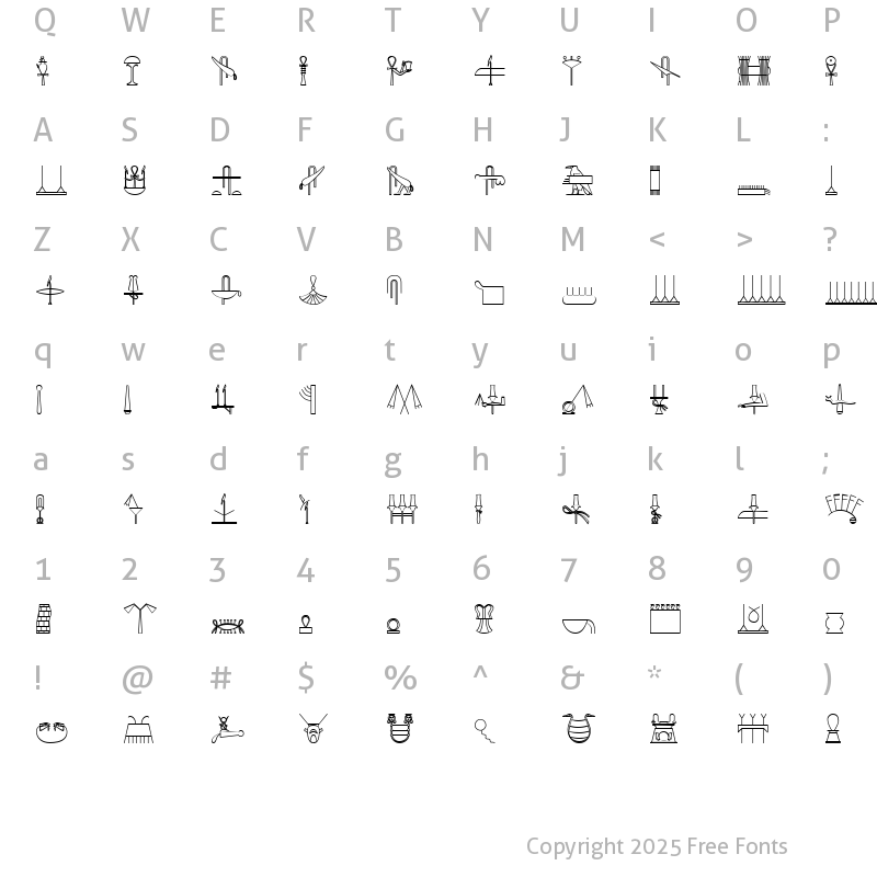 Character Map of GlyphExtLibP Medium