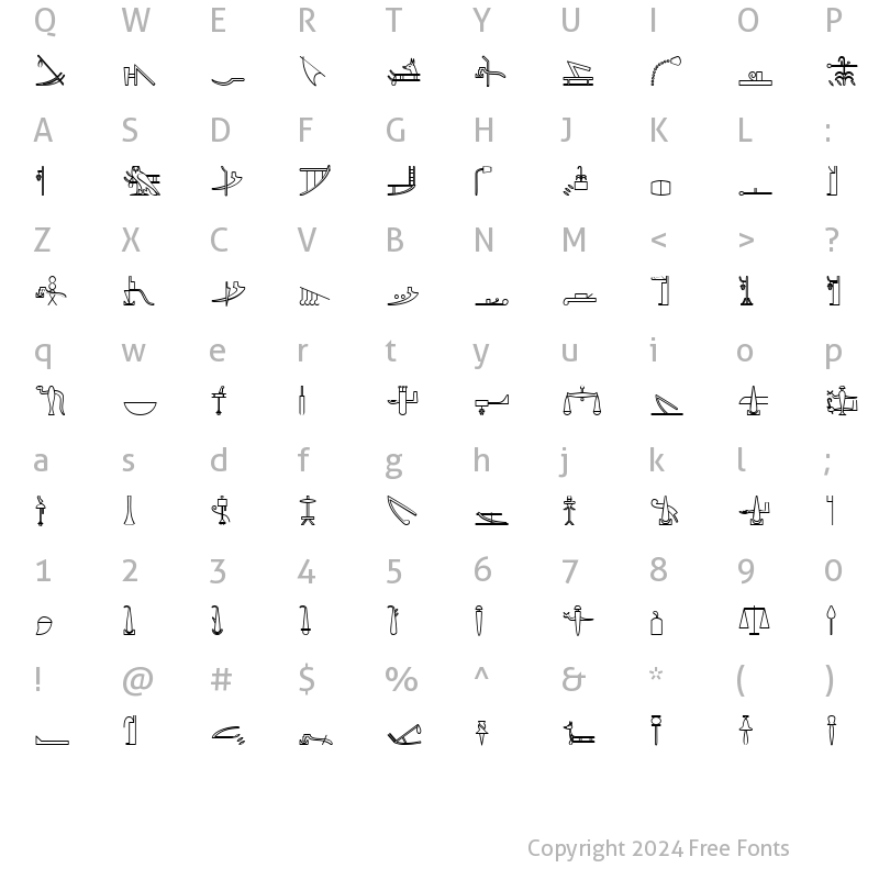 Character Map of GlyphExtLibQ Bold