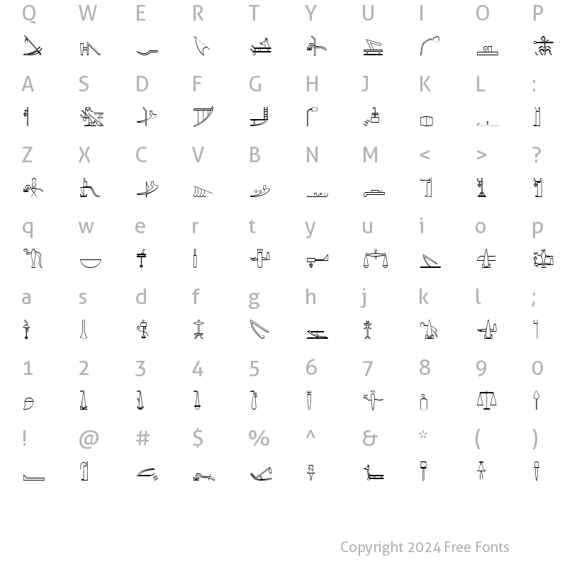 Character Map of GlyphExtLibQ Medium