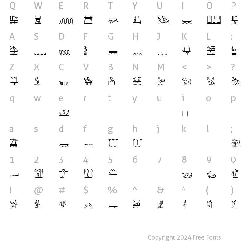 Character Map of GlyphExtLibS Bold