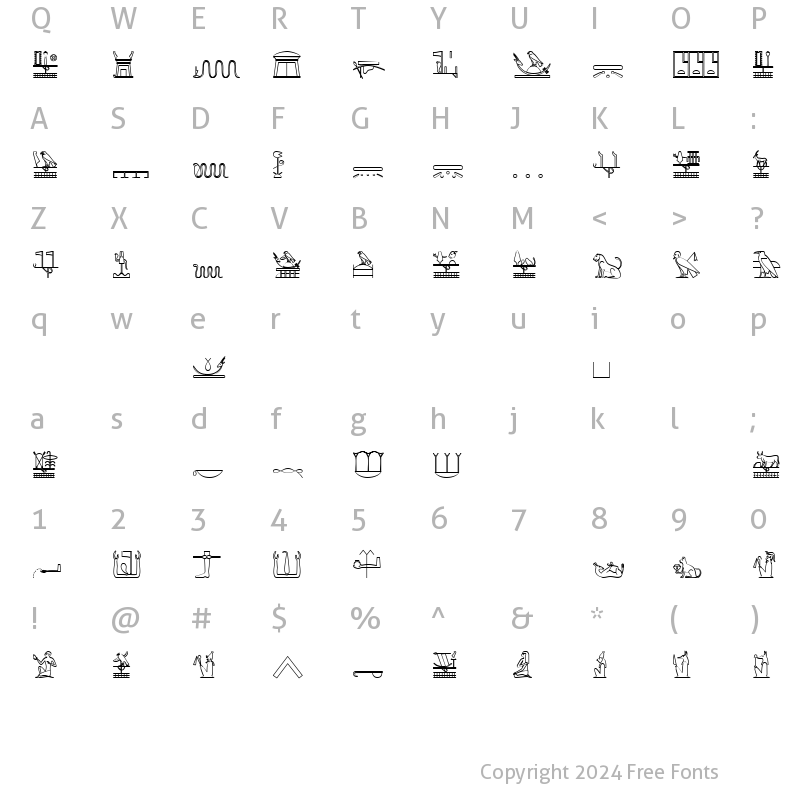 Character Map of GlyphExtLibS Medium